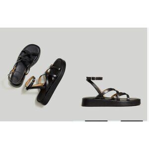 Madewell $118 The Sabina Flatform Sandal Black Size 9 NP287